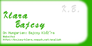 klara bajcsy business card